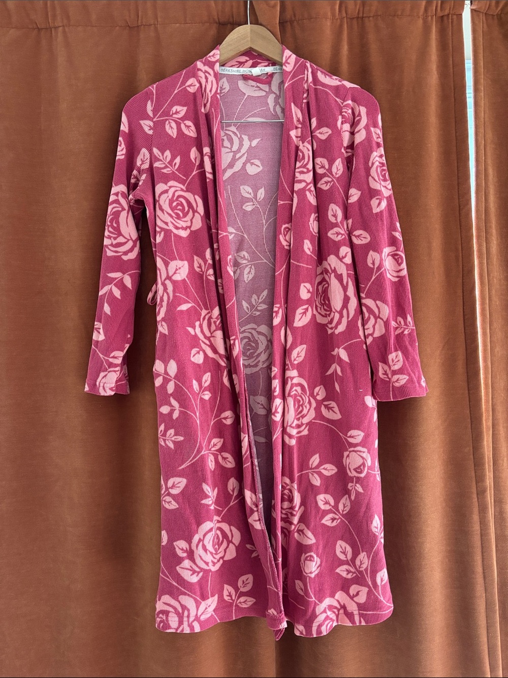 Berkshire Rose Floral Fleece Robe in Deep Pink